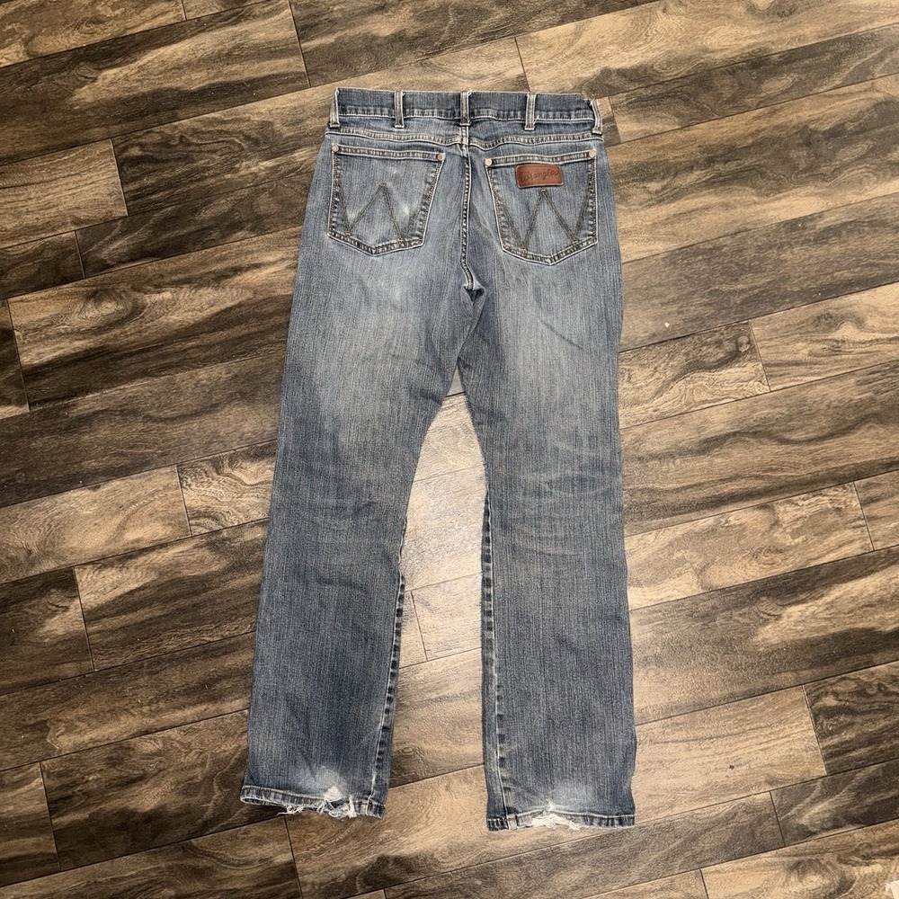Wrangler Cowboy Cut Relaxed Boot Faded Dark Wash Denim Jeans Retro Men's 31x32